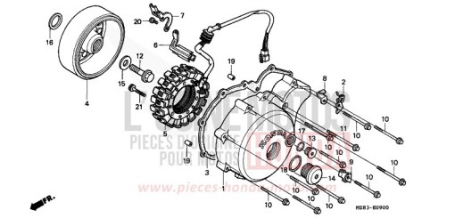 KURBELGEHAEUSEDECKEL, L./ GENERATOR VT600CS de 1995